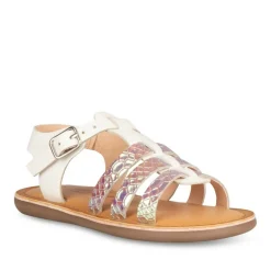 Sandales Sandales BLANC Fille CUIR Motif Uni Boucle