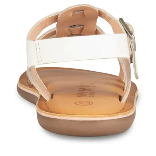 Sandales Sandales BLANC Fille CUIR Motif Uni Boucle