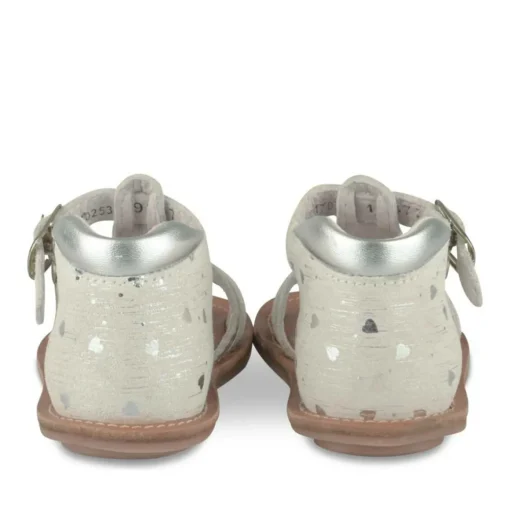 Sandales Sandales BLANC Fille CUIR Motif Iridescent Boucle