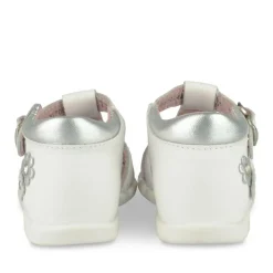Sandales Sandales BLANC Fille CUIR Motif Fleuri Boucle
