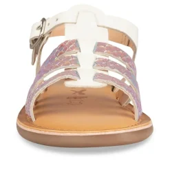 Sandales Sandales BLANC Fille CUIR Motif Uni Boucle
