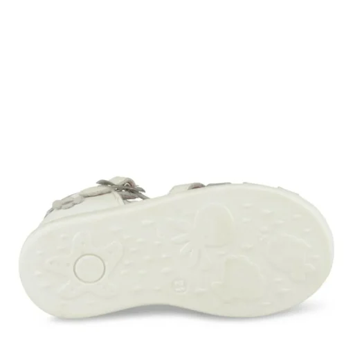Sandales Sandales BLANC Fille CUIR Motif Fleuri Boucle