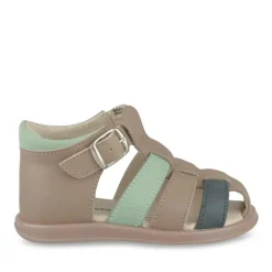 Sandales Sandales GRIS Garçon CUIR Motif Uni Boucle