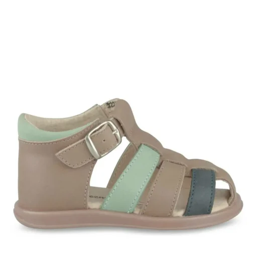 Sandales Sandales GRIS Garçon CUIR Motif Uni Boucle