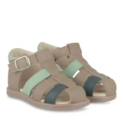 Sandales Sandales GRIS Garçon CUIR Motif Uni Boucle