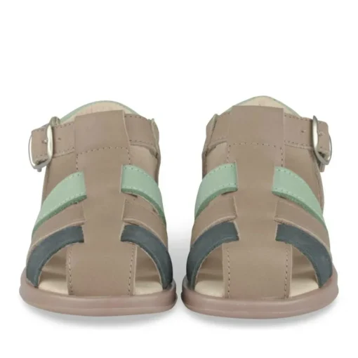 Sandales Sandales GRIS Garçon CUIR Motif Uni Boucle