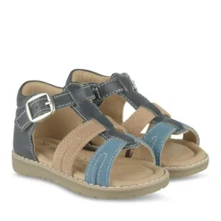 Sandales Sandales MARINE Garçon CUIR Motif Uni Boucle