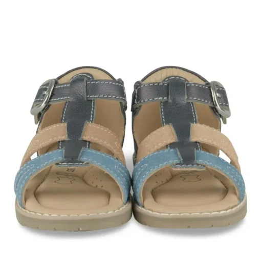 Sandales Sandales MARINE Garçon CUIR Motif Uni Boucle