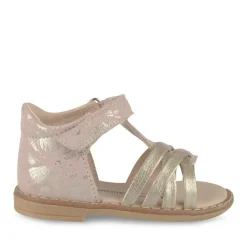 Sandales Sandales ROSE Fille CUIR Motif Iridescent Scratch