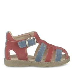 Sandales Sandales ROUGE Garçon CUIR Motif Uni Boucle