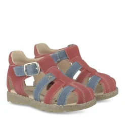 Sandales Sandales ROUGE Garçon CUIR Motif Uni Boucle