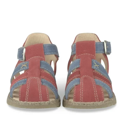 Sandales Sandales ROUGE Garçon CUIR Motif Uni Boucle