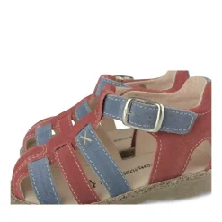 Sandales Sandales ROUGE Garçon CUIR Motif Uni Boucle