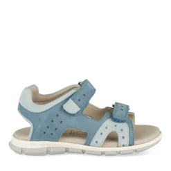 Sandales Sport BLEU Garçon CUIR Motif Uni Scratch
