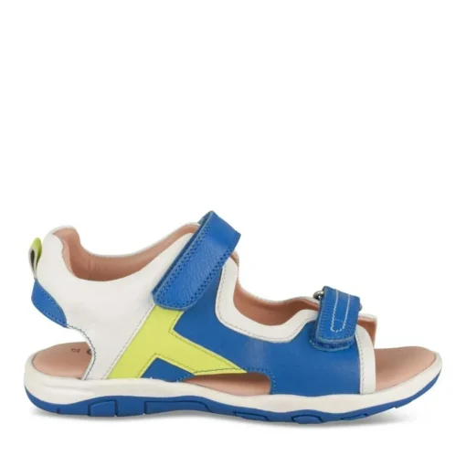 Sandales Sport BLEU Garçon CUIR Motif Multicolore Scratch