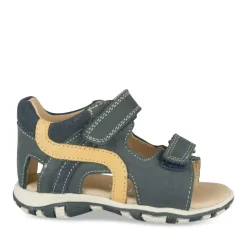 Sandales Sport BLEU Garçon CUIR Motif Multicolore Scratch