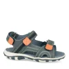 Sandales Sport BLEU Garçon CUIR Motif Uni Scratch