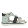 Sandales Sport BLEU Garçon CUIR Motif Uni Boucle