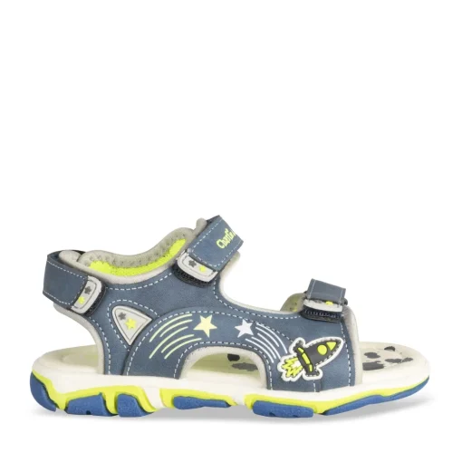 Sandales Sport BLEU Garçon Motif Espace Scratch