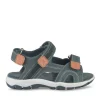 Sandales Sport BLEU Garçon CUIR Motif Uni Scratch
