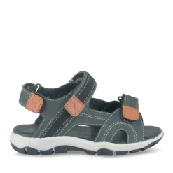 Sandales Sport BLEU Garçon CUIR Motif Uni Scratch