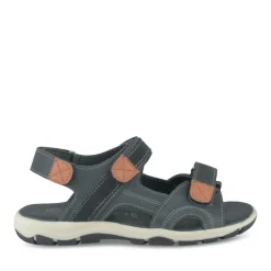 Sandales Sport BLEU Garçon CUIR Motif Uni Scratch
