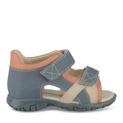 Sandales Sport BLEU Garçon CUIR Motif Multicolore Scratch