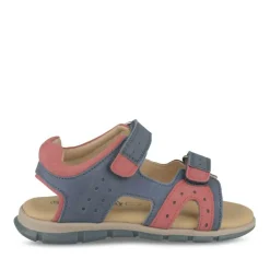 Sandales Sport BLEU Garçon CUIR Motif Uni Scratch