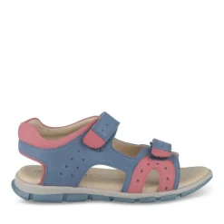 Sandales Sport BLEU Garçon CUIR Motif Uni Scratch