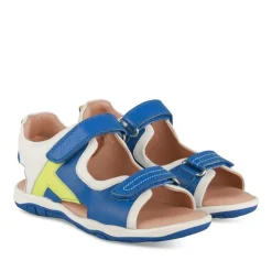 Sandales Sport BLEU Garçon CUIR Motif Multicolore Scratch