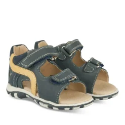 Sandales Sport BLEU Garçon CUIR Motif Multicolore Scratch