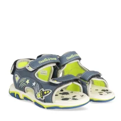 Sandales Sport BLEU Garçon Motif Espace Scratch