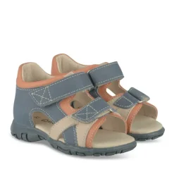 Sandales Sport BLEU Garçon CUIR Motif Multicolore Scratch