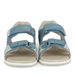 Sandales Sport BLEU Garçon CUIR Motif Uni Scratch