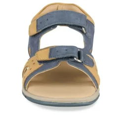 Sandales Sport BLEU Garçon CUIR Motif Uni Scratch
