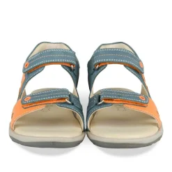 Sandales Sport BLEU Garçon CUIR Motif Etoiles Scratch