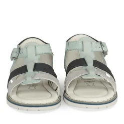 Sandales Sport BLEU Garçon CUIR Motif Uni Boucle