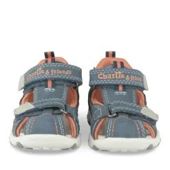 Sandales Sport BLEU Garçon Motif Uni Scratch
