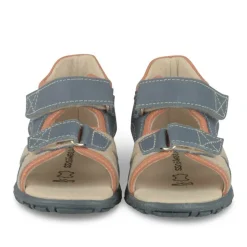 Sandales Sport BLEU Garçon CUIR Motif Multicolore Scratch