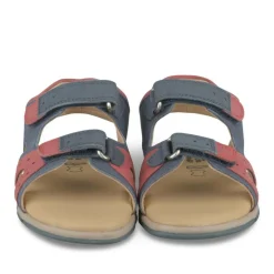 Sandales Sport BLEU Garçon CUIR Motif Uni Scratch