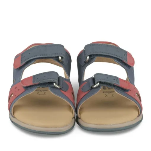 Sandales Sport BLEU Garçon CUIR Motif Uni Scratch