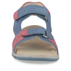 Sandales Sport BLEU Garçon CUIR Motif Uni Scratch