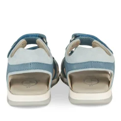 Sandales Sport BLEU Garçon CUIR Motif Uni Scratch