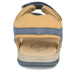 Sandales Sport BLEU Garçon CUIR Motif Uni Scratch