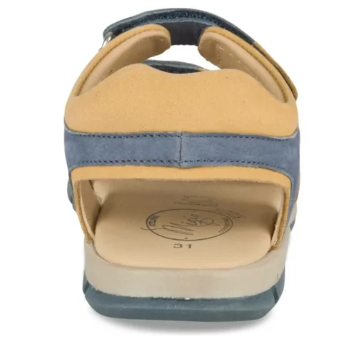 Sandales Sport BLEU Garçon CUIR Motif Uni Scratch