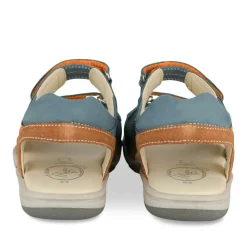 Sandales Sport BLEU Garçon CUIR Motif Etoiles Scratch