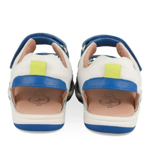 Sandales Sport BLEU Garçon CUIR Motif Multicolore Scratch