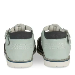 Sandales Sport BLEU Garçon CUIR Motif Uni Boucle