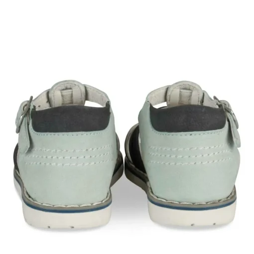 Sandales Sport BLEU Garçon CUIR Motif Uni Boucle
