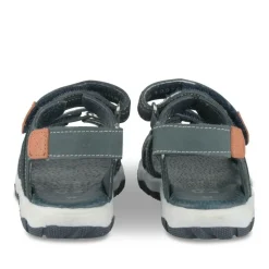 Sandales Sport BLEU Garçon CUIR Motif Uni Scratch